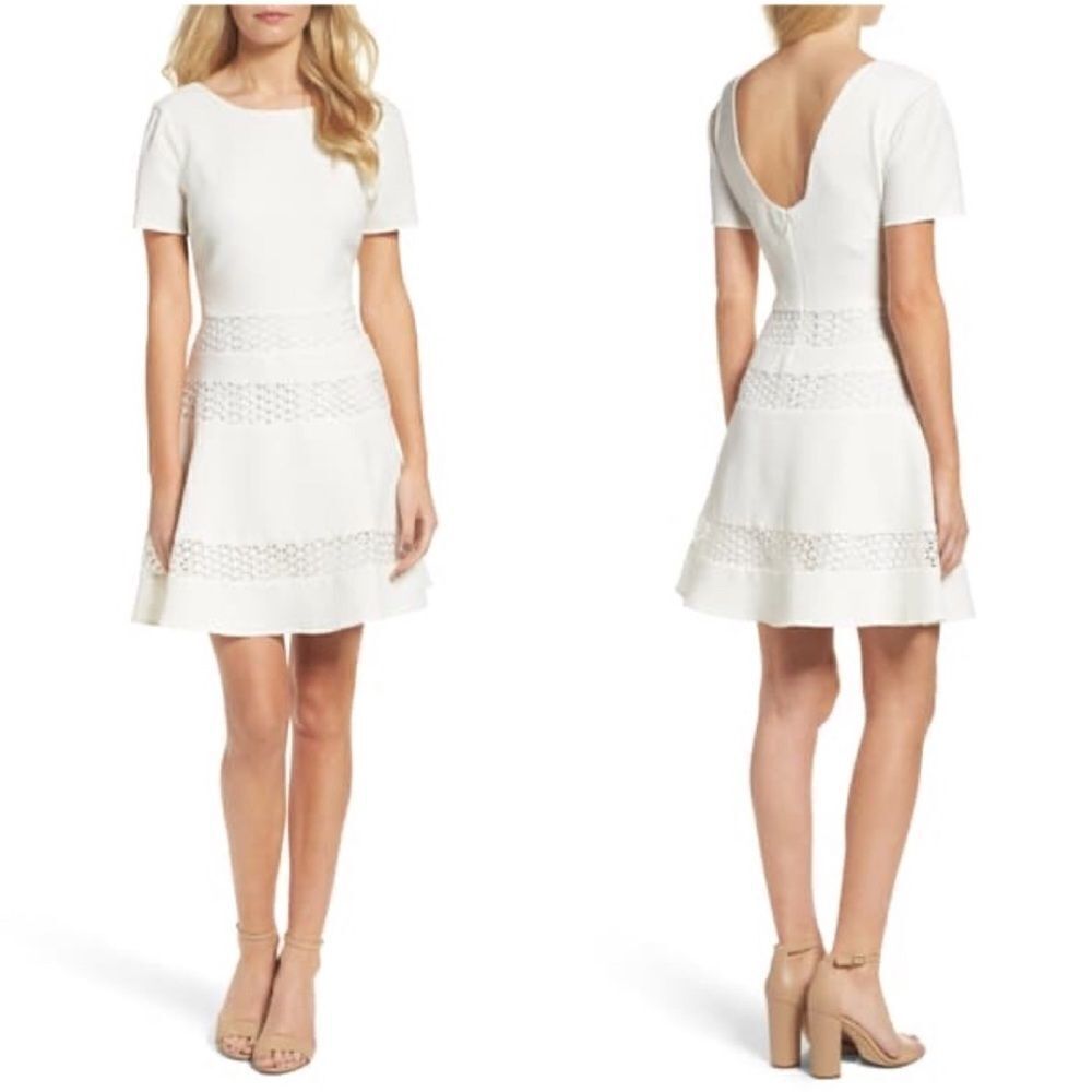 Chelsea28 Mixed Media Fit & Flare Dress Size Lg